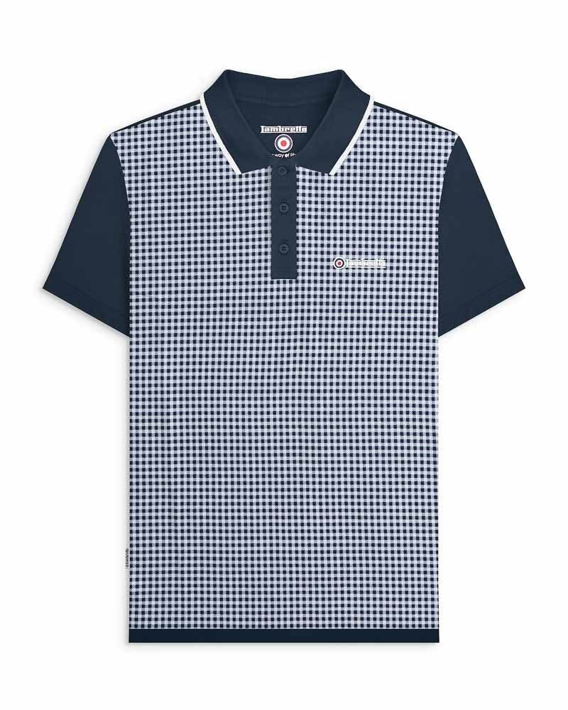 Polo Gingham AOP blu navy AW25