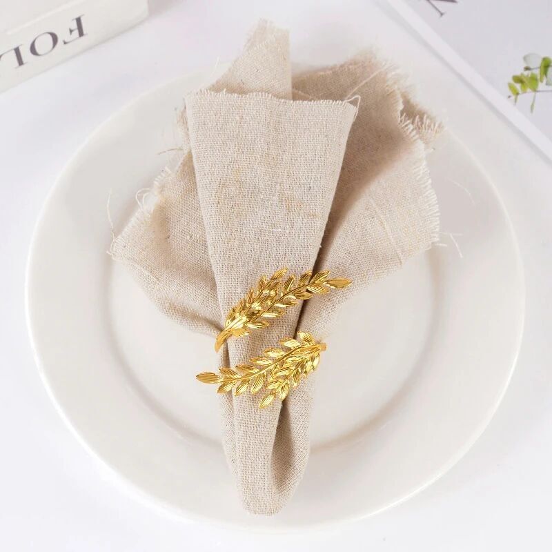Napkin Ring - Double Leaf - Silver or Gold