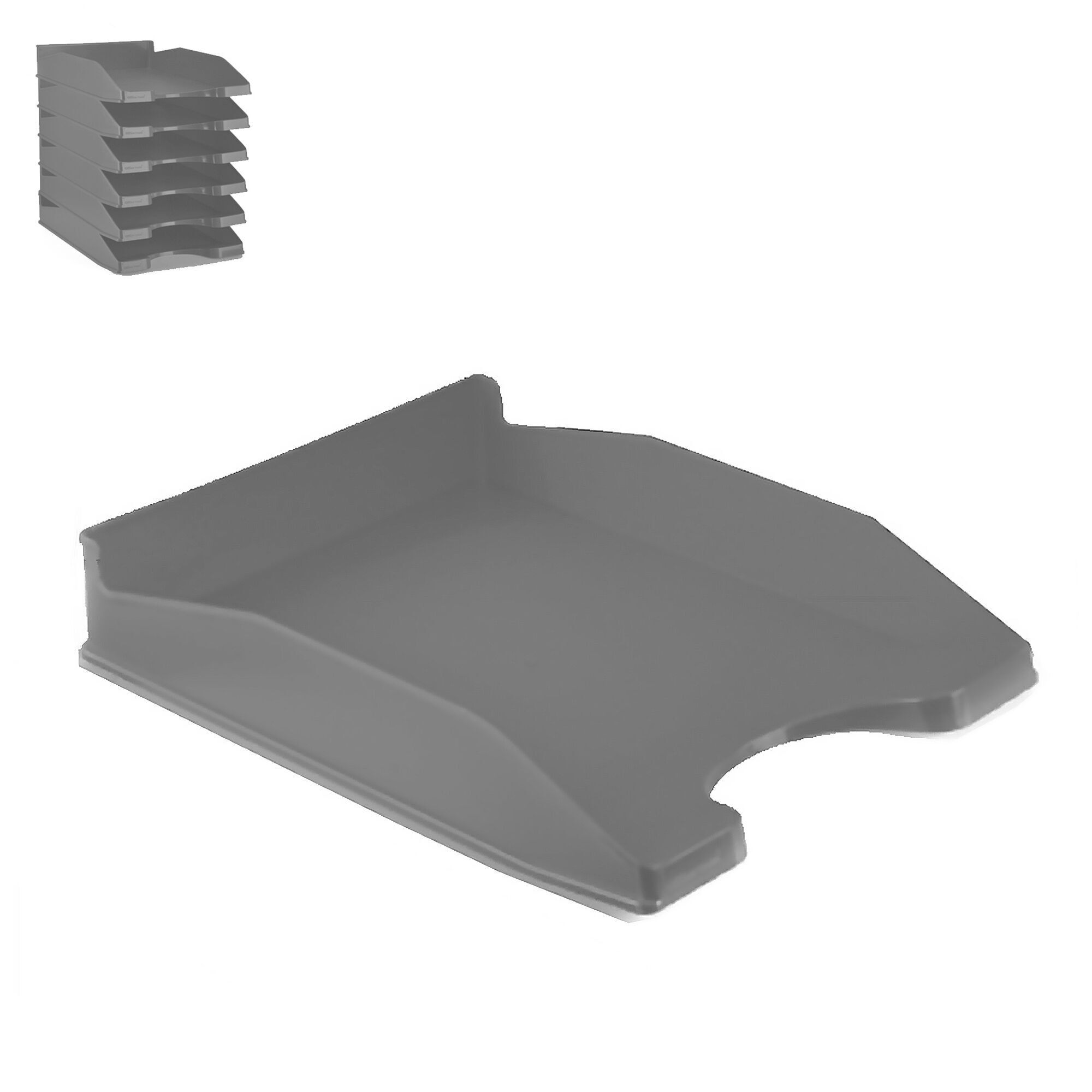 6er-Pack Bürotabletts 35 x 25,5 cm, Schwarz