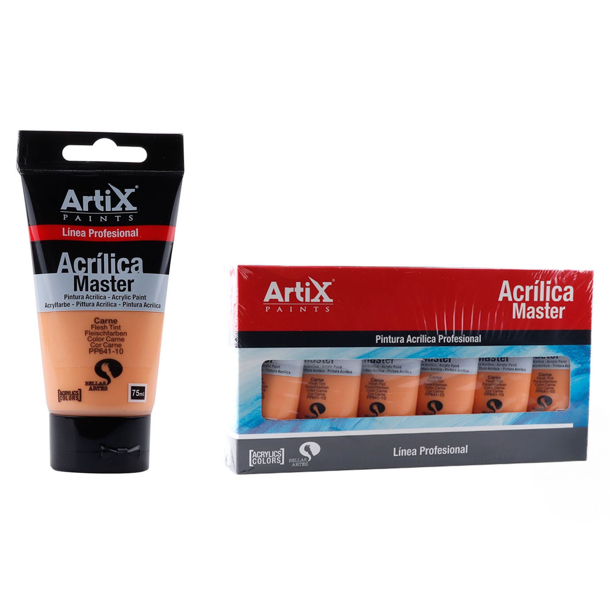 Paquet de 6 unités.PEINTURE ACRYLIQUE EXPERT 75 ml VIANDE