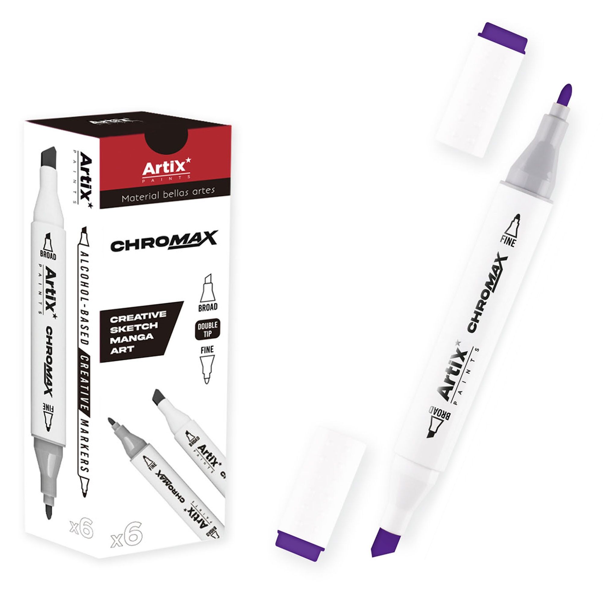 Packung mit 6 Einheiten.DOPPELSPITZEN-SKIZZENMARKER 73 ULTRA MARINE