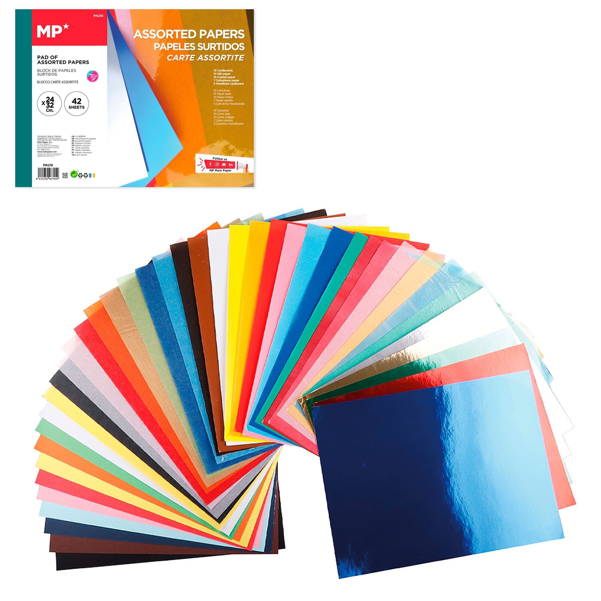 Bastelpapier, sortiert, 42 Blatt