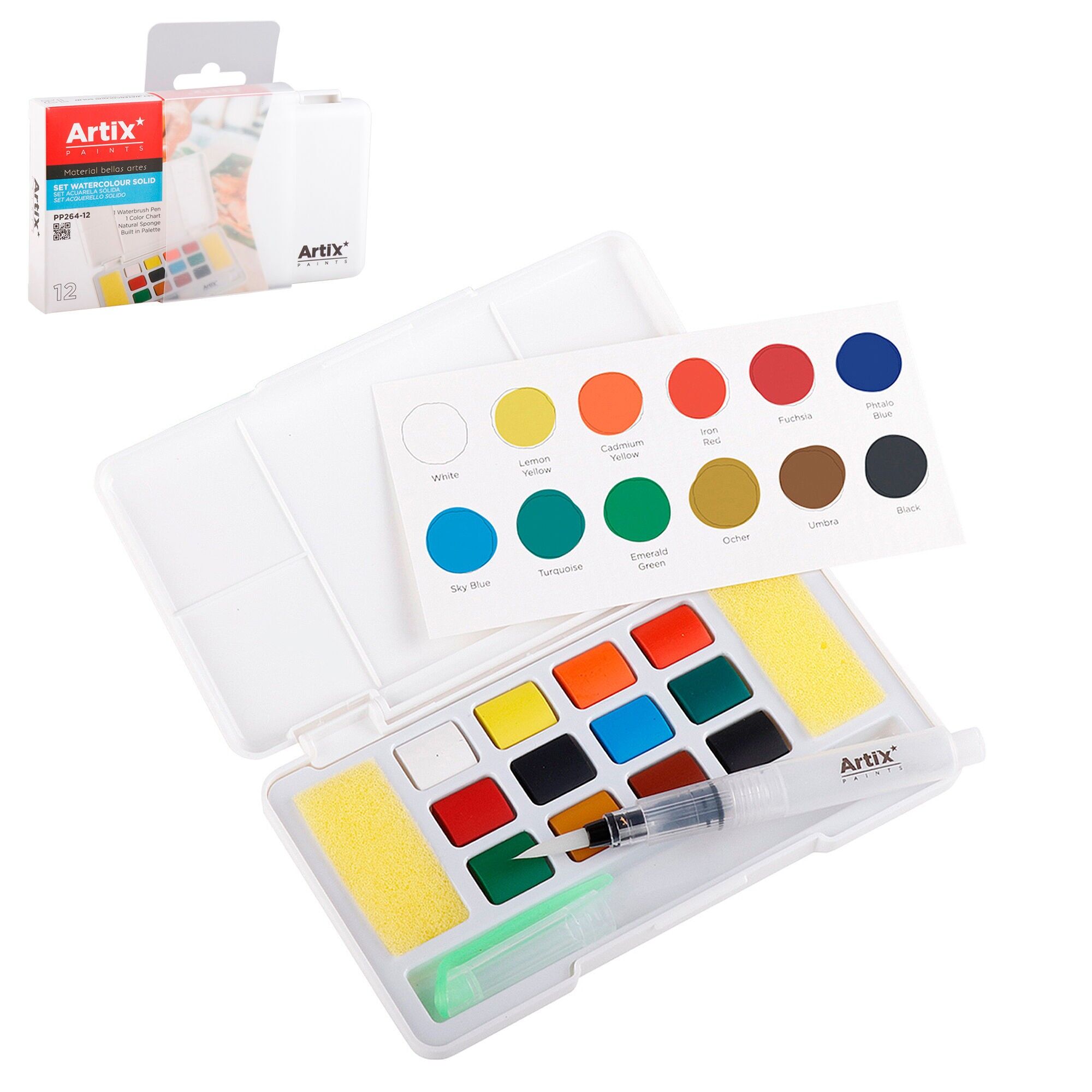 FESTE AQUARELLFARBE 12 FARBEN