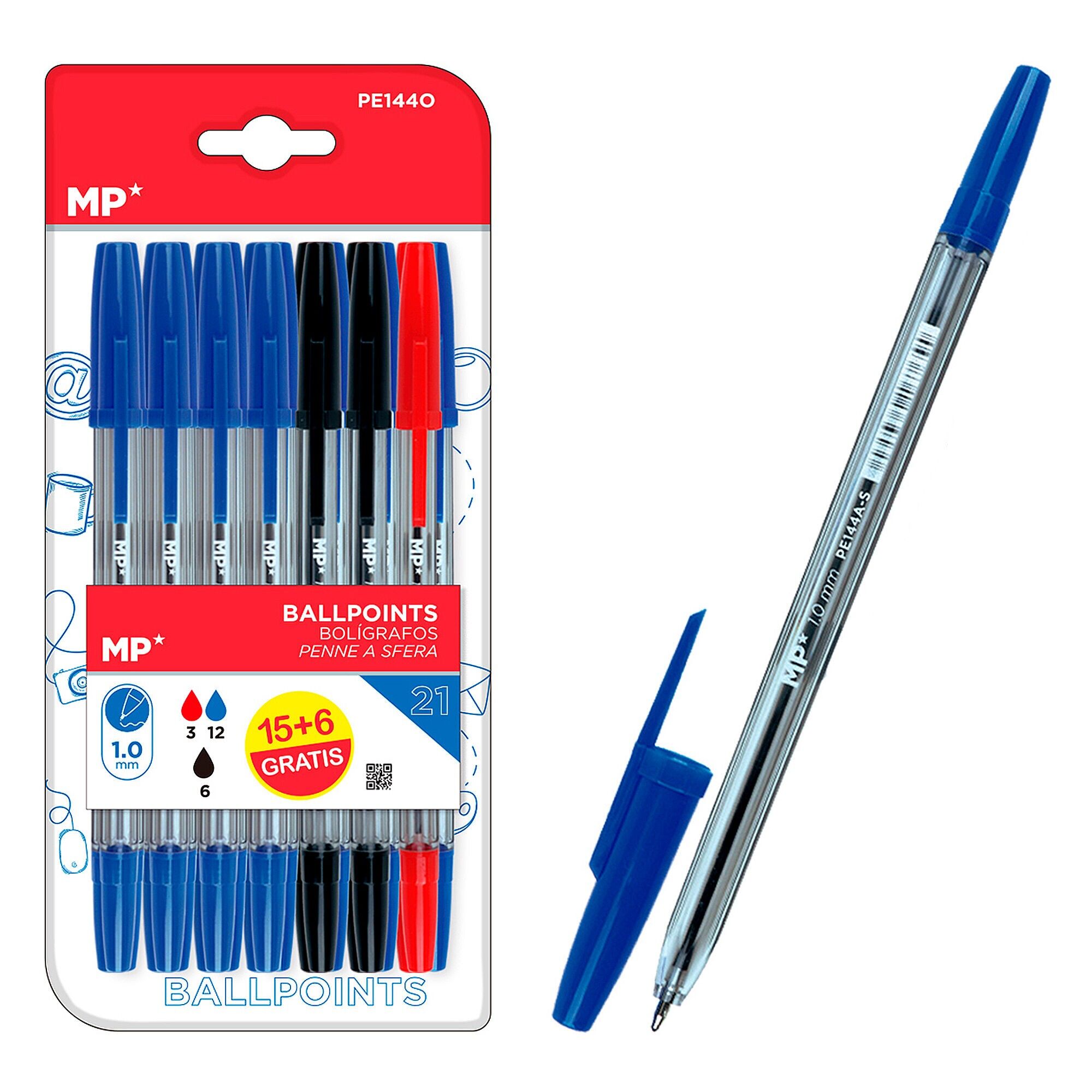 SET MIT 21 STIFTEN IN SORTIERTEN FARBEN, 1 SPITZE.0 mm