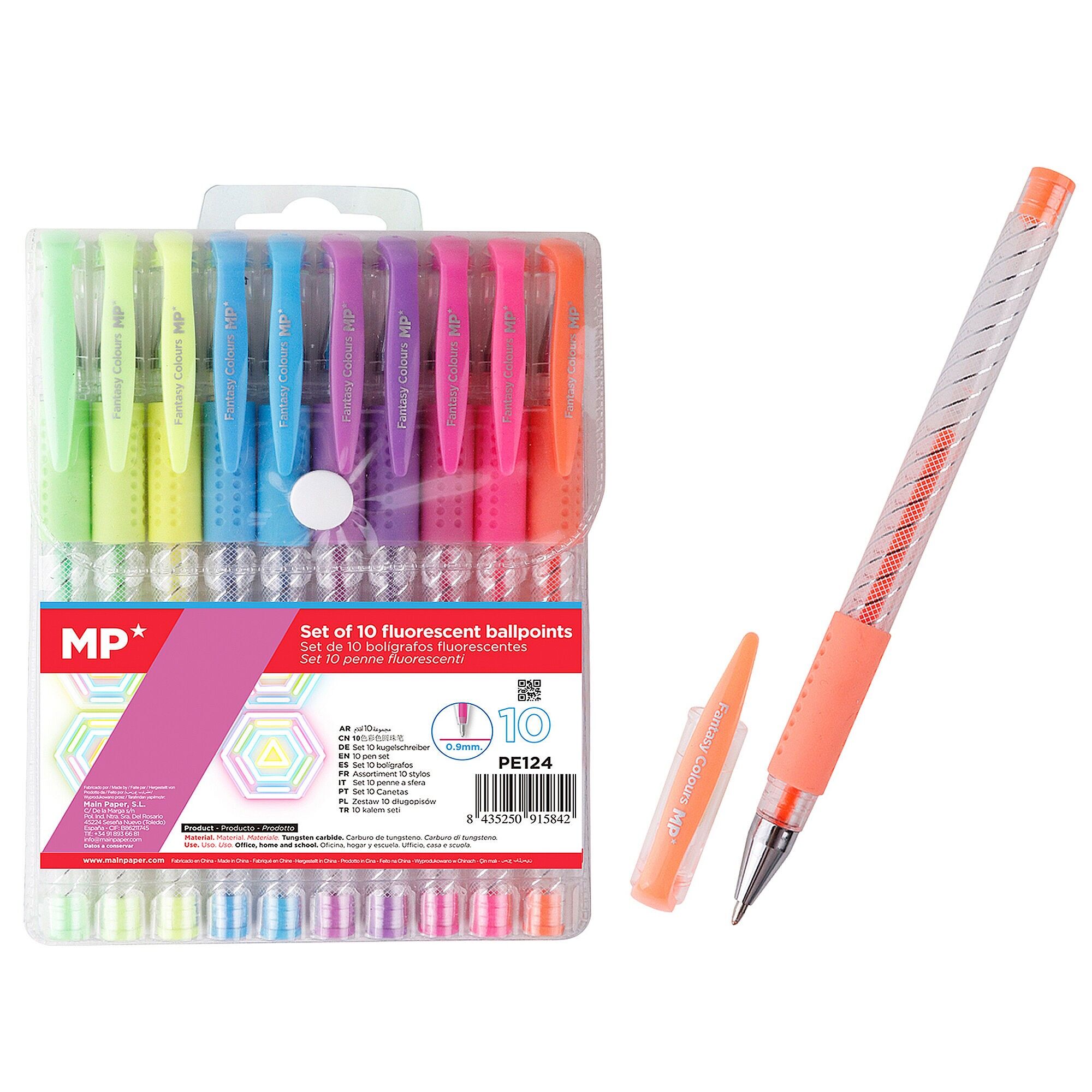 10-farbiges fluoreszierendes Stifteset