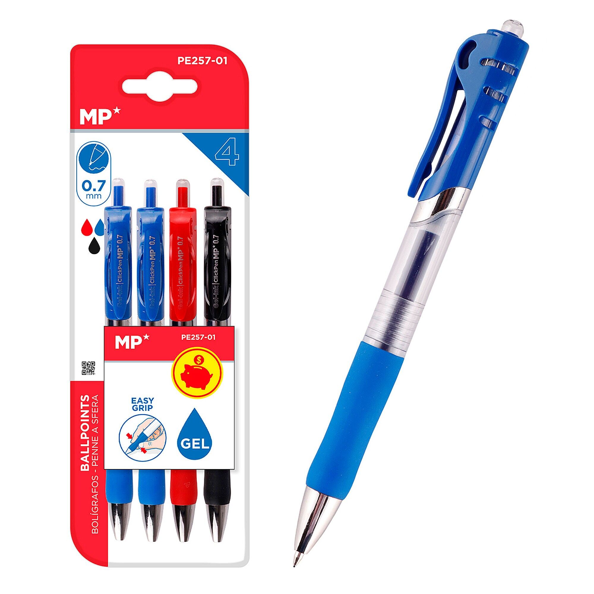 Gel-Tintenstift-Set, 0 Punkte.7 mm 4 Stk.