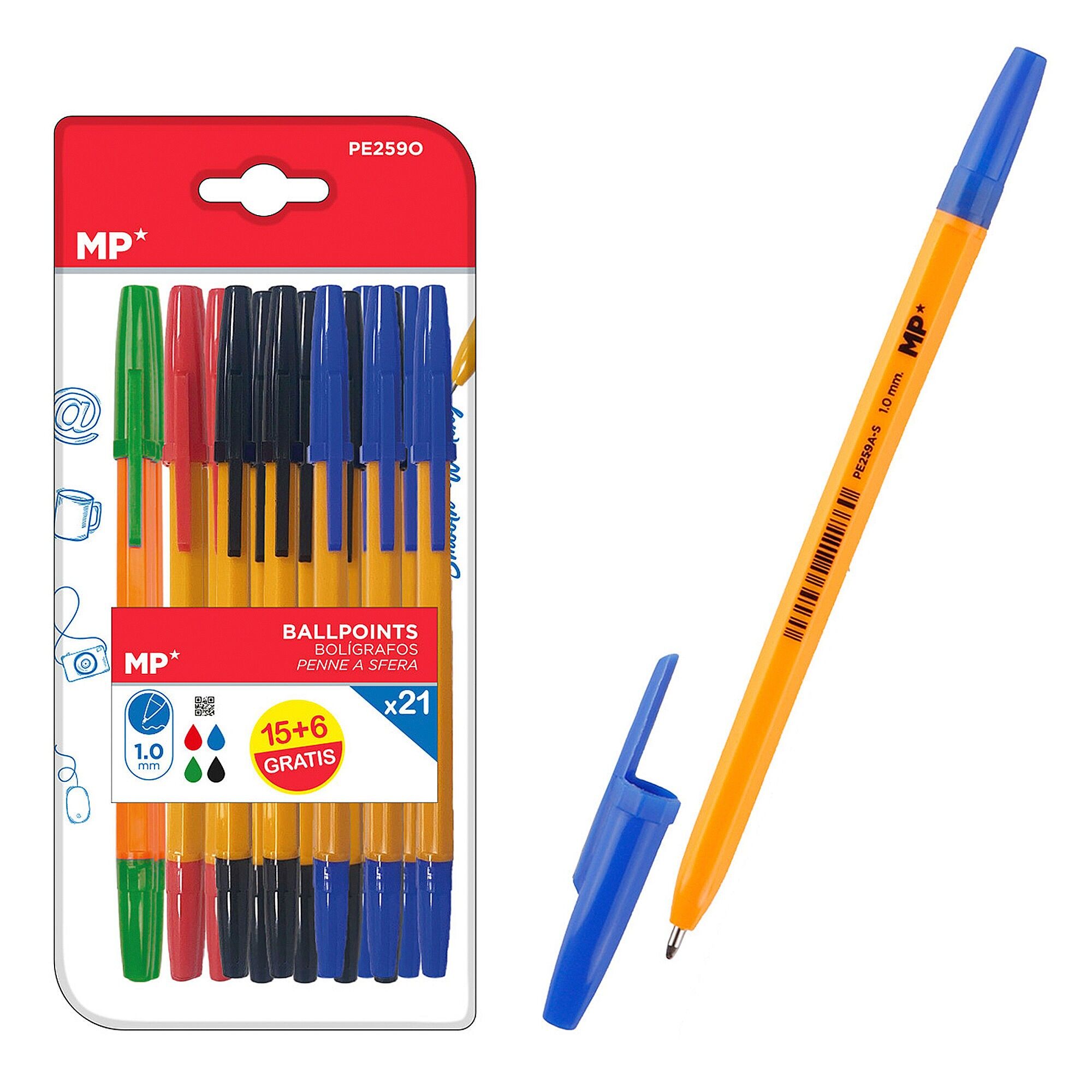 WEICHSPITZEN-STIFT-SET 1.0 mm 21 Stk.