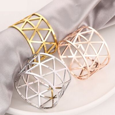 Napkin Ring - Geometric 1 - Silver or Gold