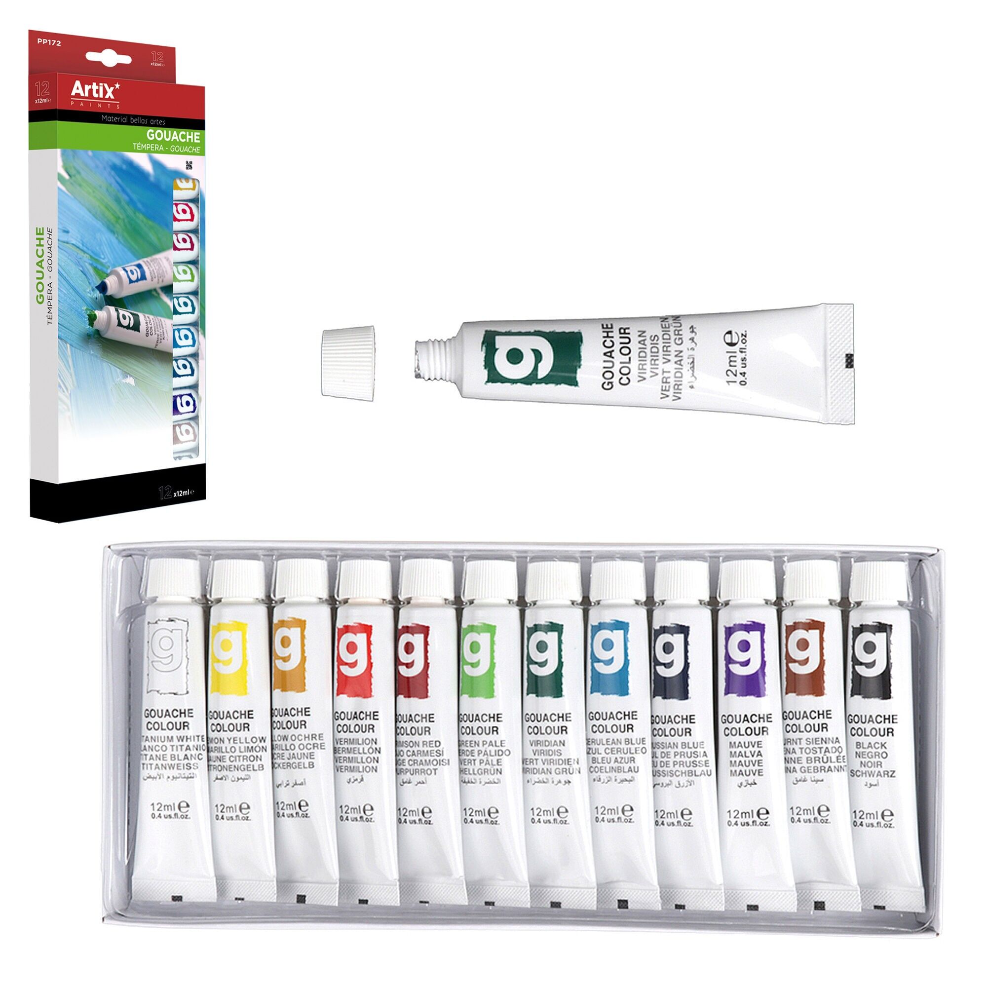 TEMPERA 12 RÖHREN 12 ml