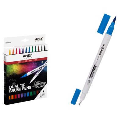 SET ROTULADORES DOBLE PUNTA PINCEL LETTERING