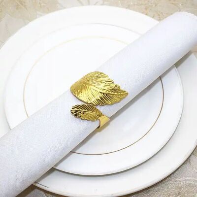 Napkin ring - Large leaf - Silver or gold