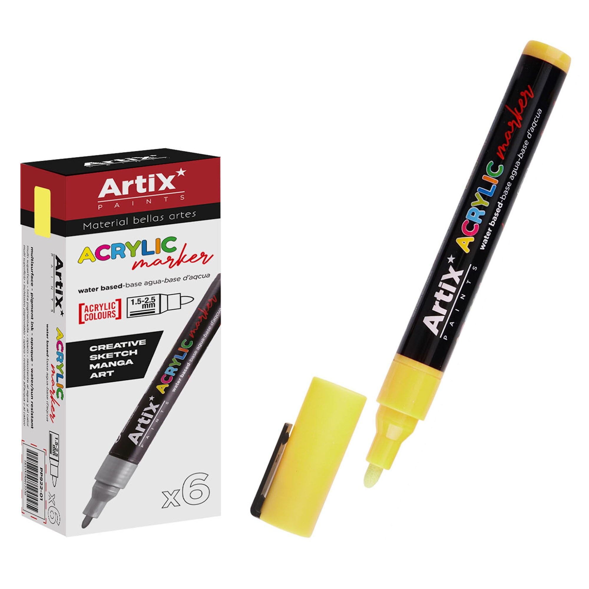 Packung mit 6 Einheiten.ACRYLMARKER