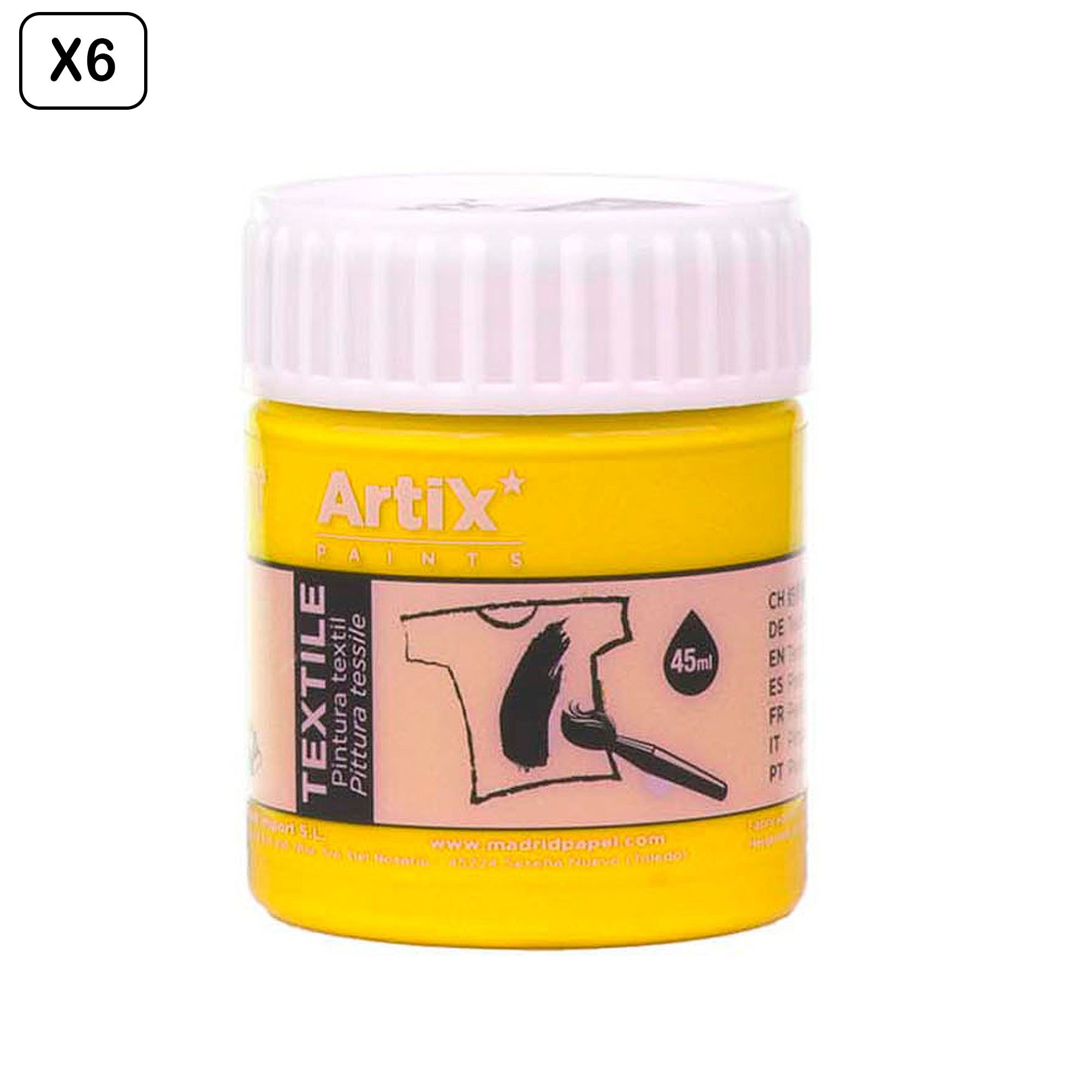 Pack 6 Uds. PINTURA TEXTIL  45 ml