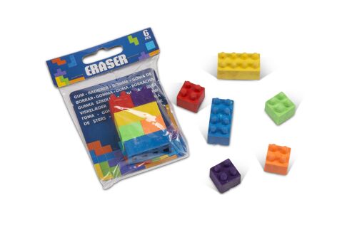 6 Brick Erasers