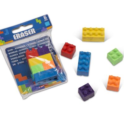 6 Brick Erasers