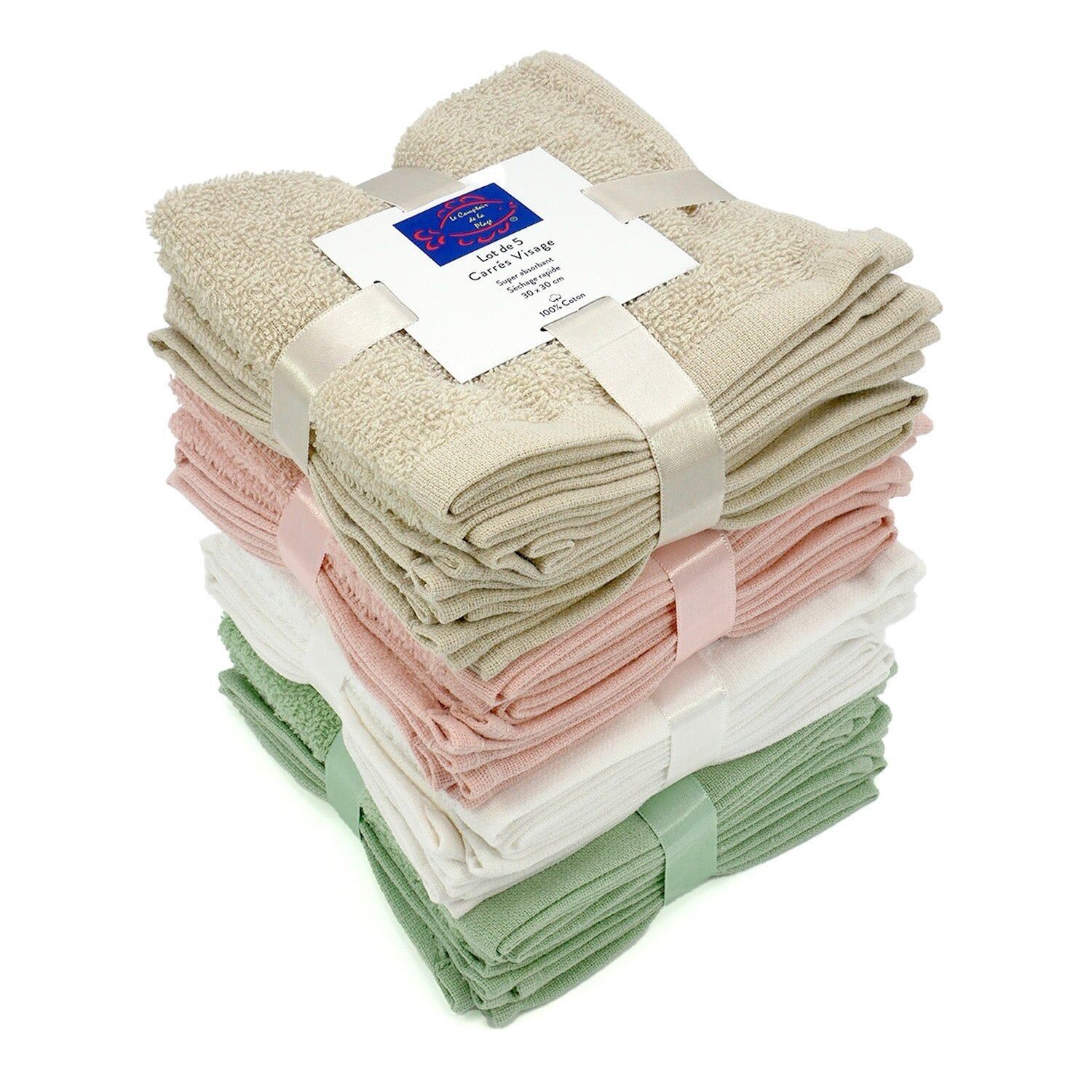 Lot de 5 carrés visage 30x30cm