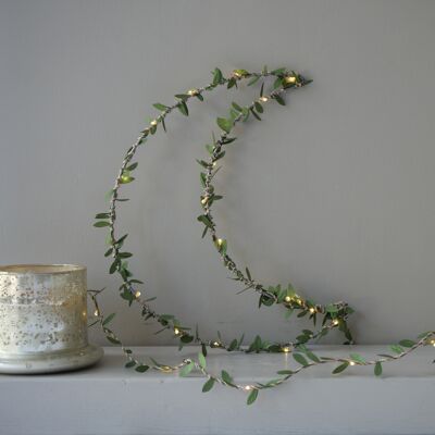 Green Leaf Fairy Light Moon - Christmas Decoration (20cm x 25cm)