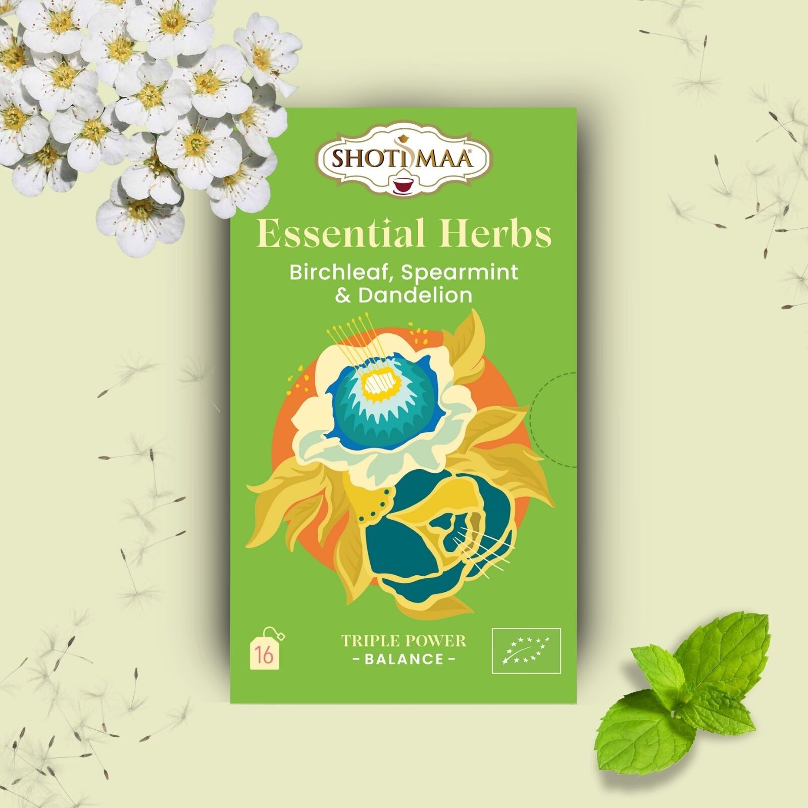EBasic balance – Organic birch, mint & dandelion herbal tea - Fresh and aromatic infusion to purify the body and restore harmony and well-being on a daily basis.