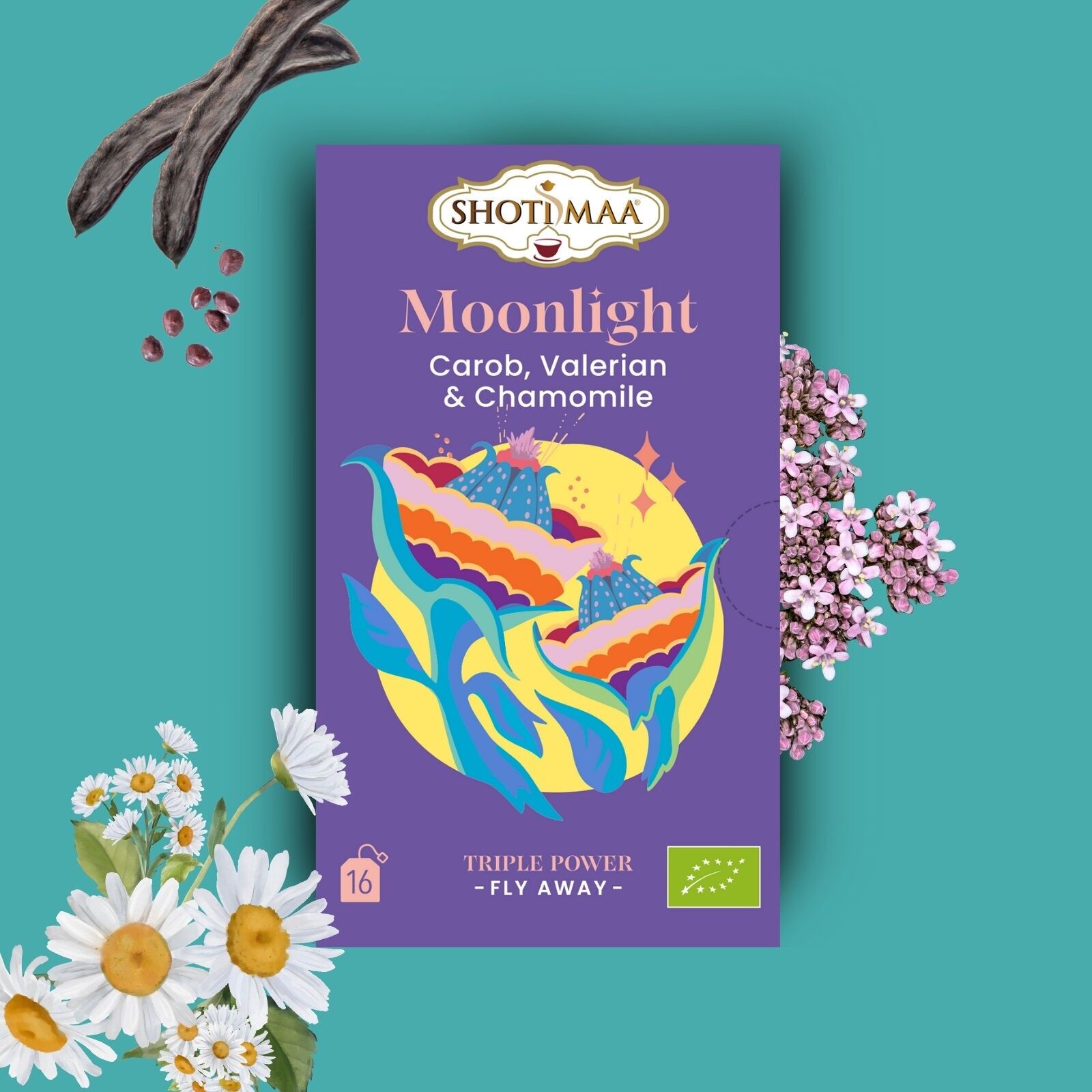 Good Night – Organic Carob, Valerian & Chamomile Infusion | Relaxing herbal tea with gentle plants to calm the mind, relax and promote peaceful sleep