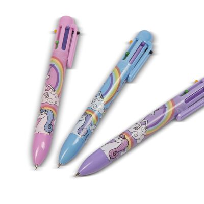 Penna a 6 colori unicorno