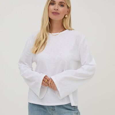 Top de algodón blanco Celine