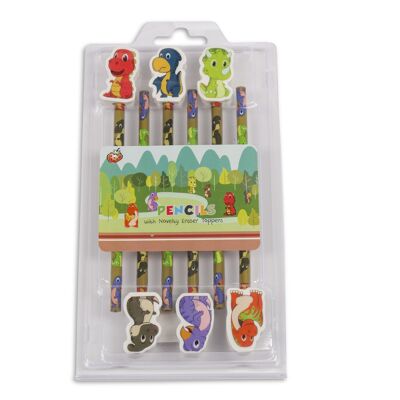 Dinosaure 6 x Crayon & Gomme