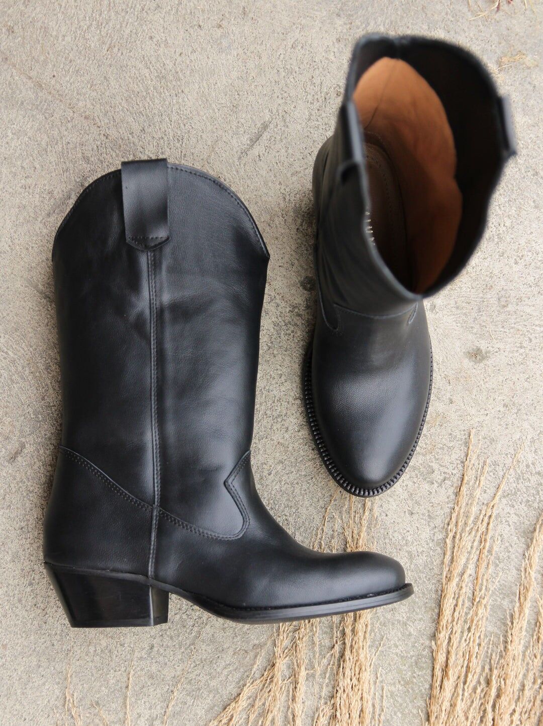 Handgefertigte Cowboystiefel aus Leder - Abigail - schwarz 36-42