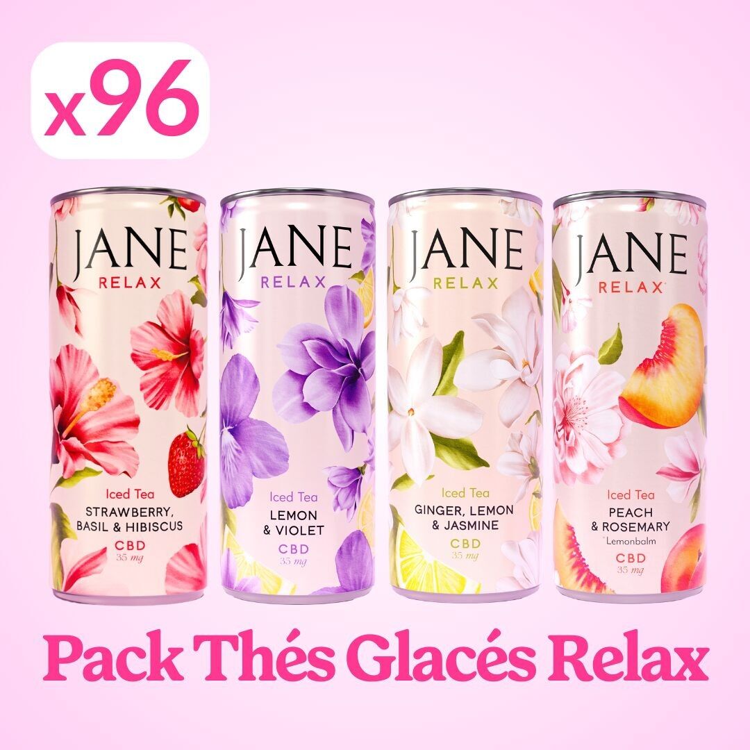 JANE Relax – Pack of 4 recipes - CBD iced teas (96x25cl)