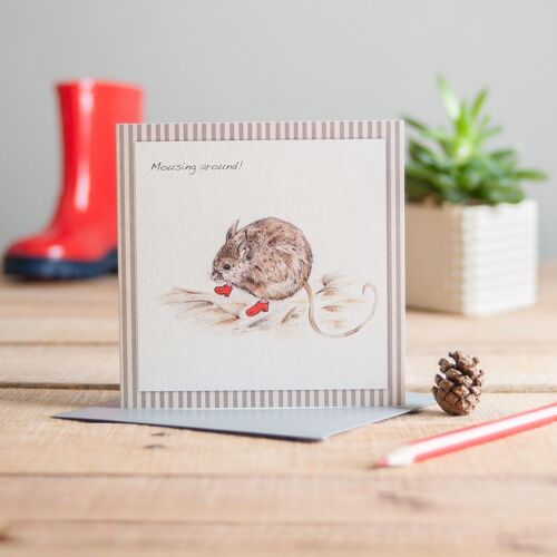 Mouse In Boots Greetings Card
