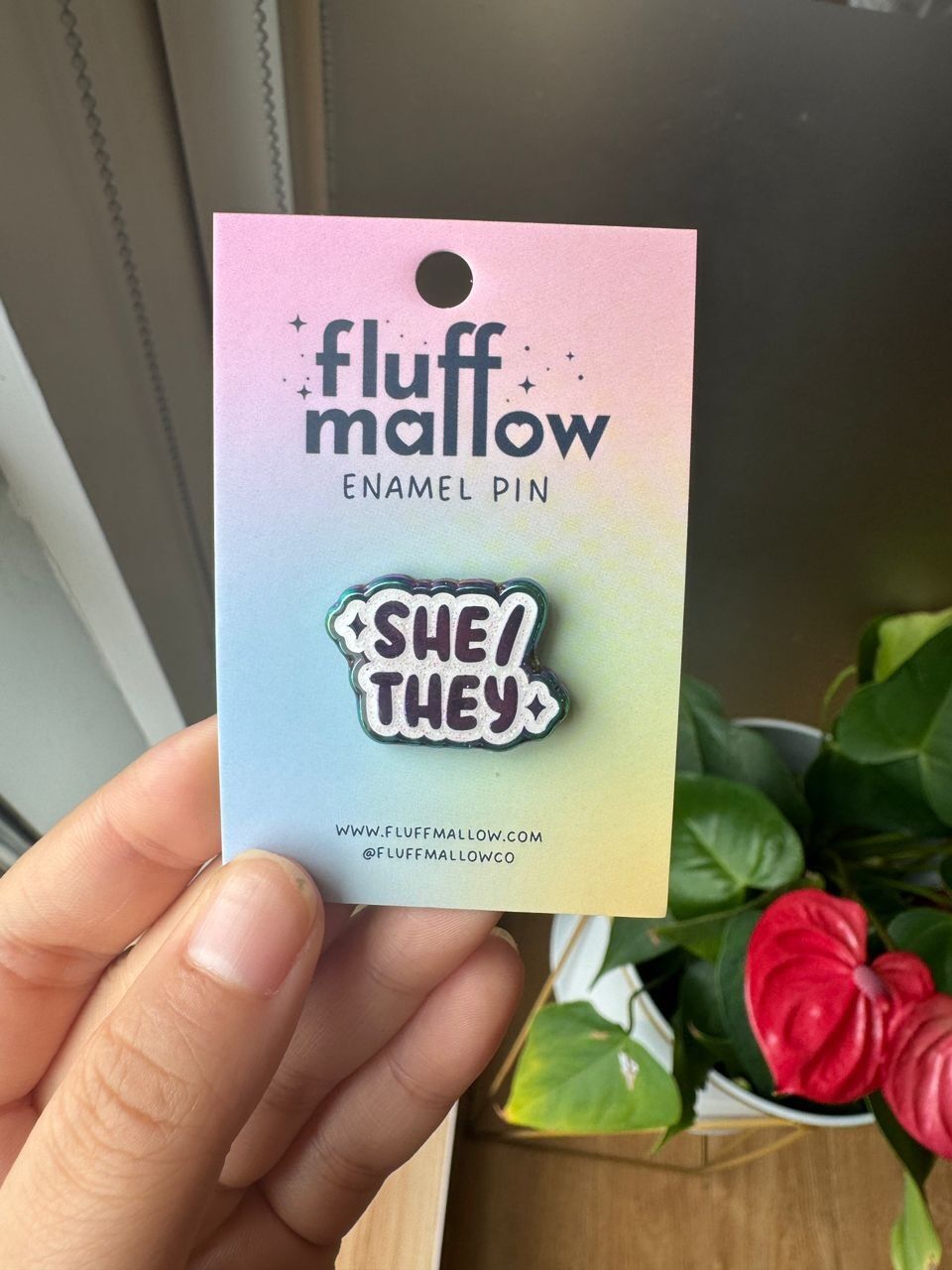 Spilla smaltata Lei/Loro