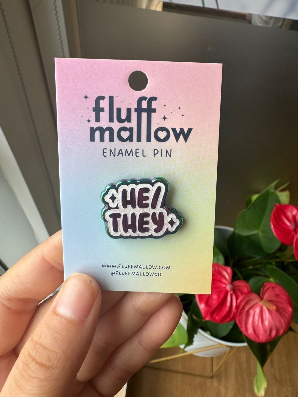 Spilla smaltata Lui/Loro