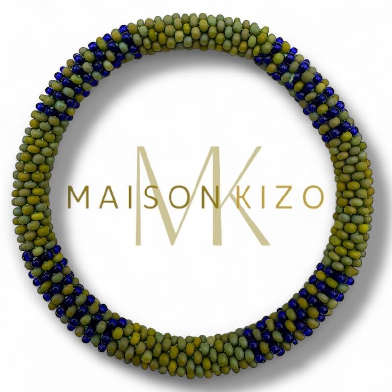 Pulsera Nepalesa Caqui y Azul Maison Kizo B53