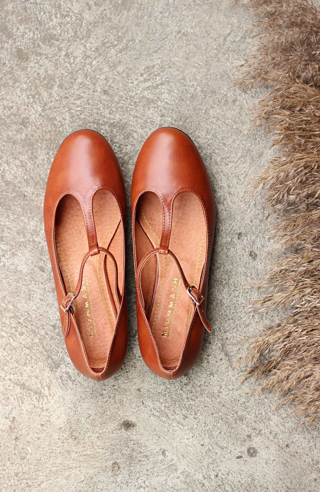 Handgefertigte Lederballerinas - Lotta - Cognac Braun 34-42