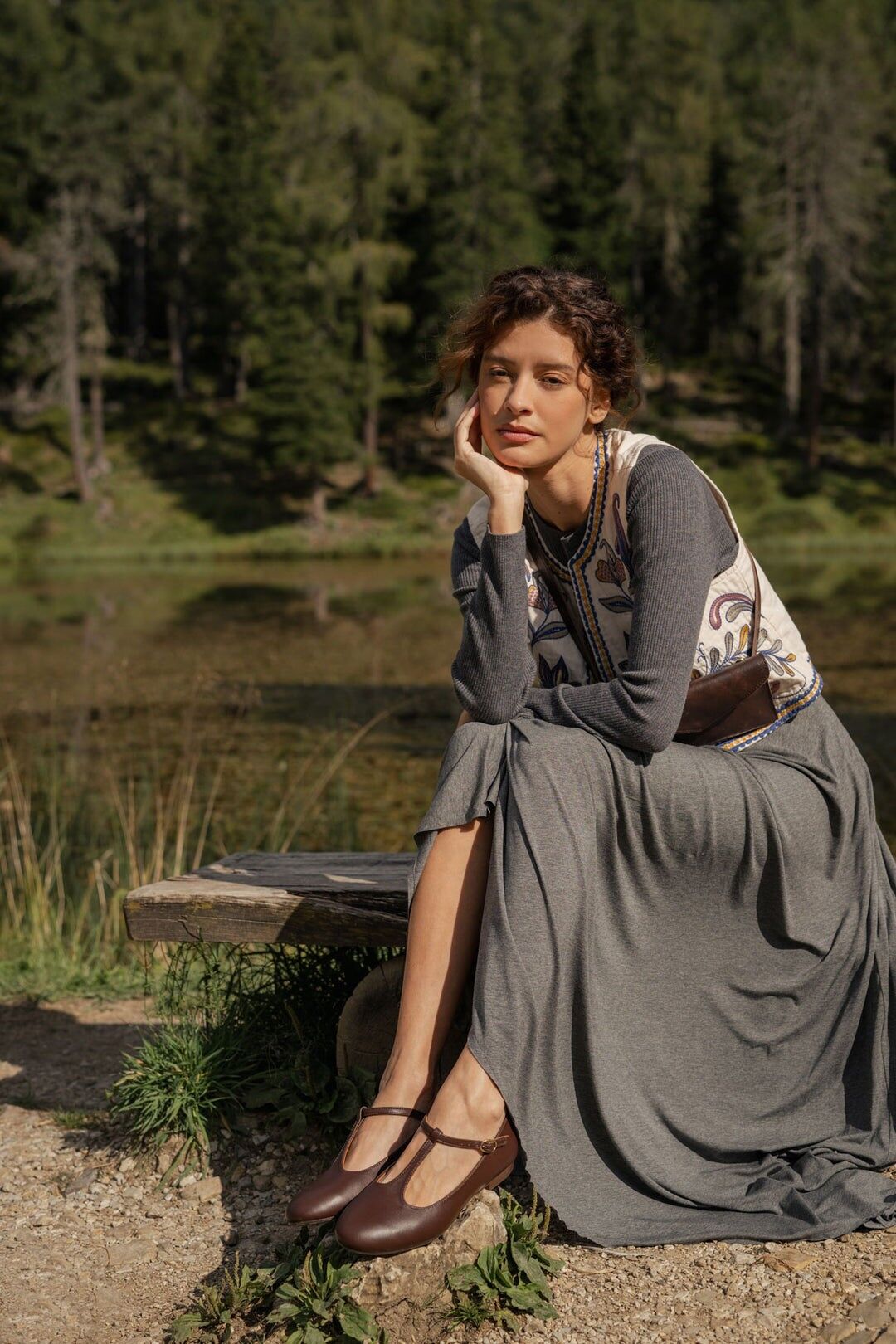 Handgefertigte Lederballerinas - Lotta - Schokoladenbraun 34-42