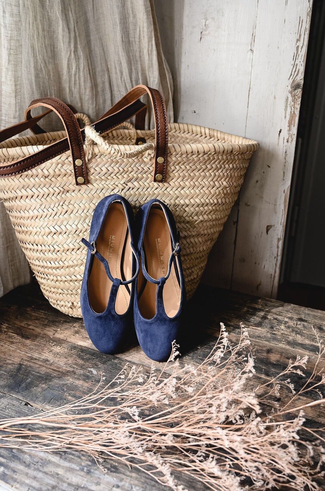 Handgefertigte Lederballerinas - Lotta - Oliv 34-42