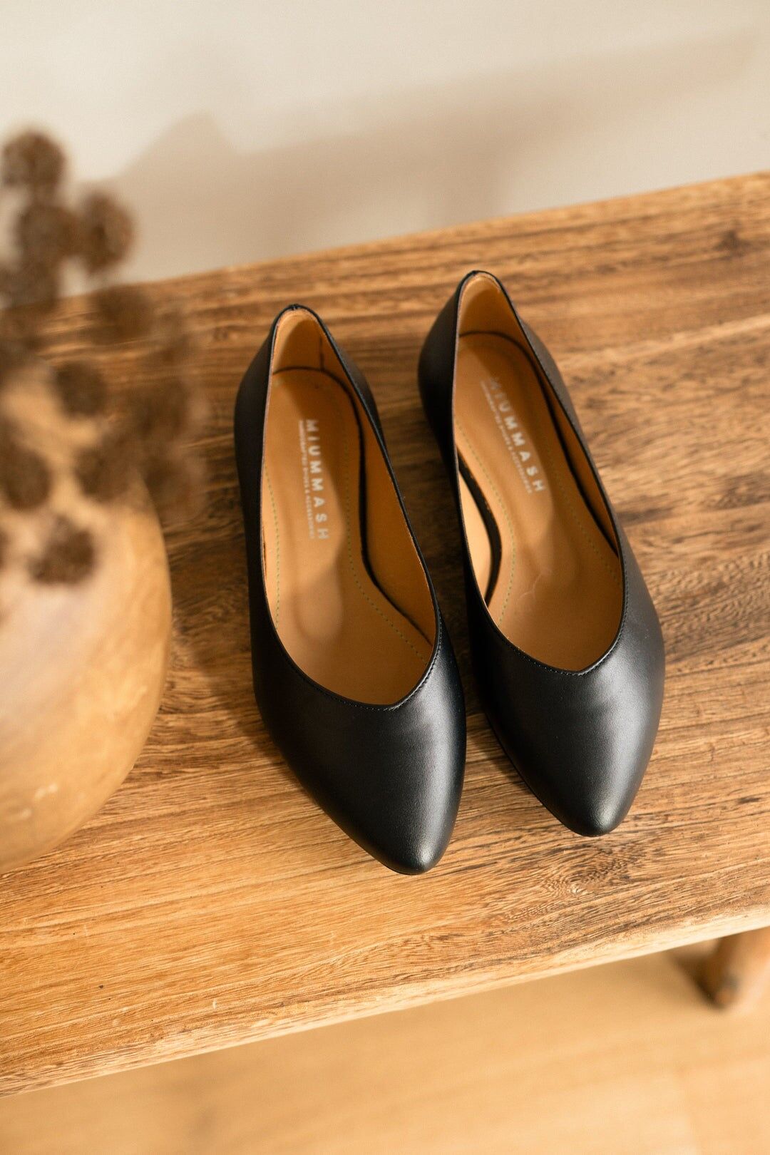 Handgefertigte klassische Ballerinas aus Leder - Audrey - Schwarz 34-42