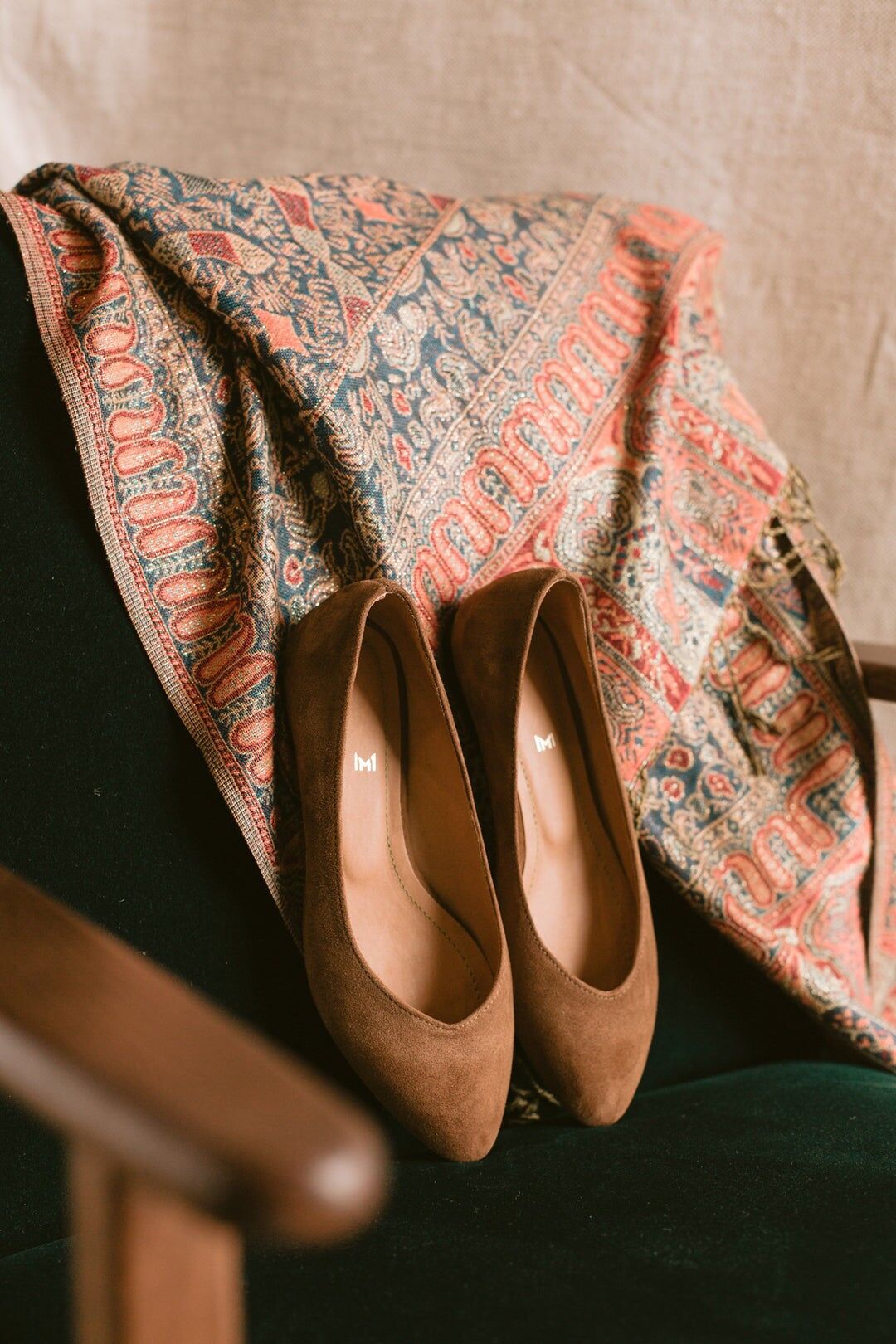 Bailarinas clásicas de ante hechas a mano - Audrey - Talla 34-42