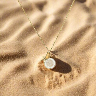 Collar de estrella de mar de arena blanca