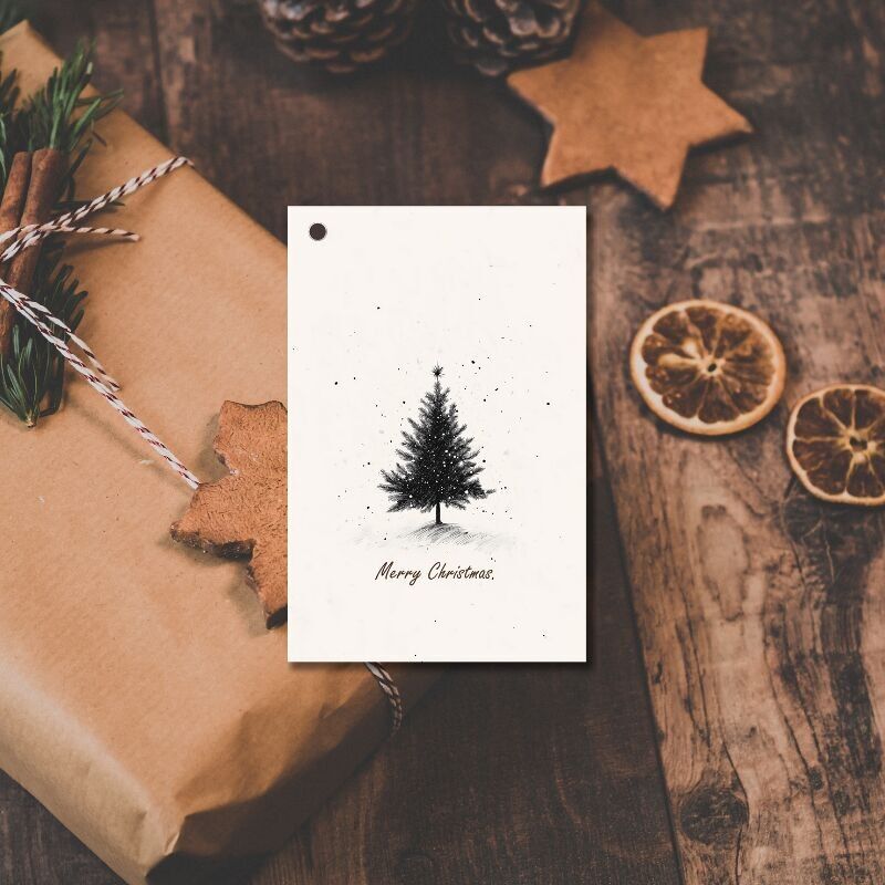 Weihnachtsgeschenkanhänger Weihnachtsbaum „Frohe Weihnachten“