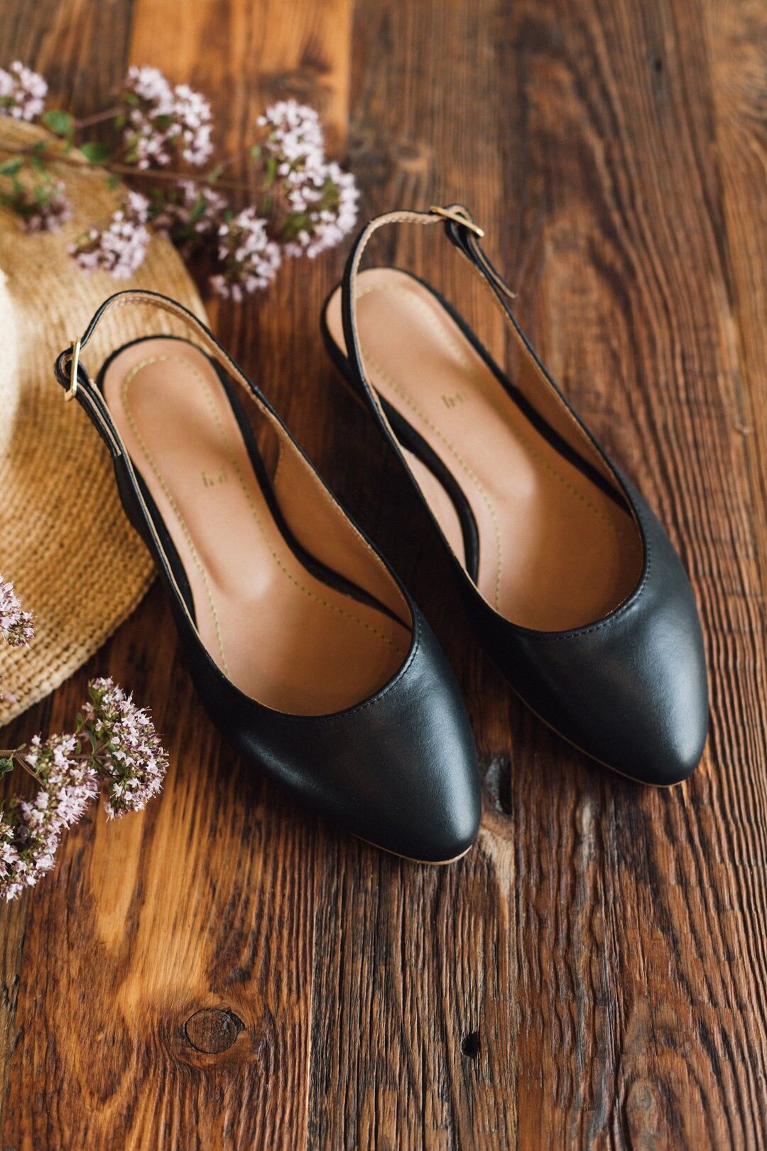 Bailarinas de piel hechas a mano - Oriana - Negro 35-42