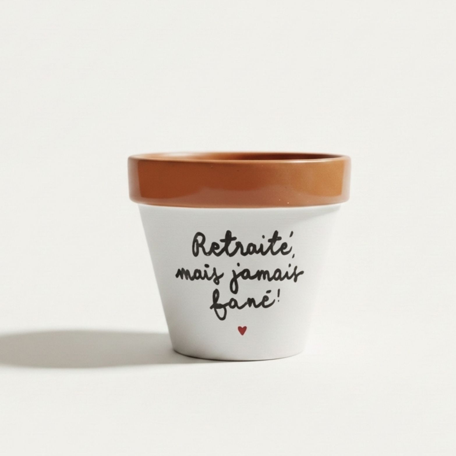 Flower pot "Retired but never faded ♥" Original handmade gift for retirement - terracotta flower pot