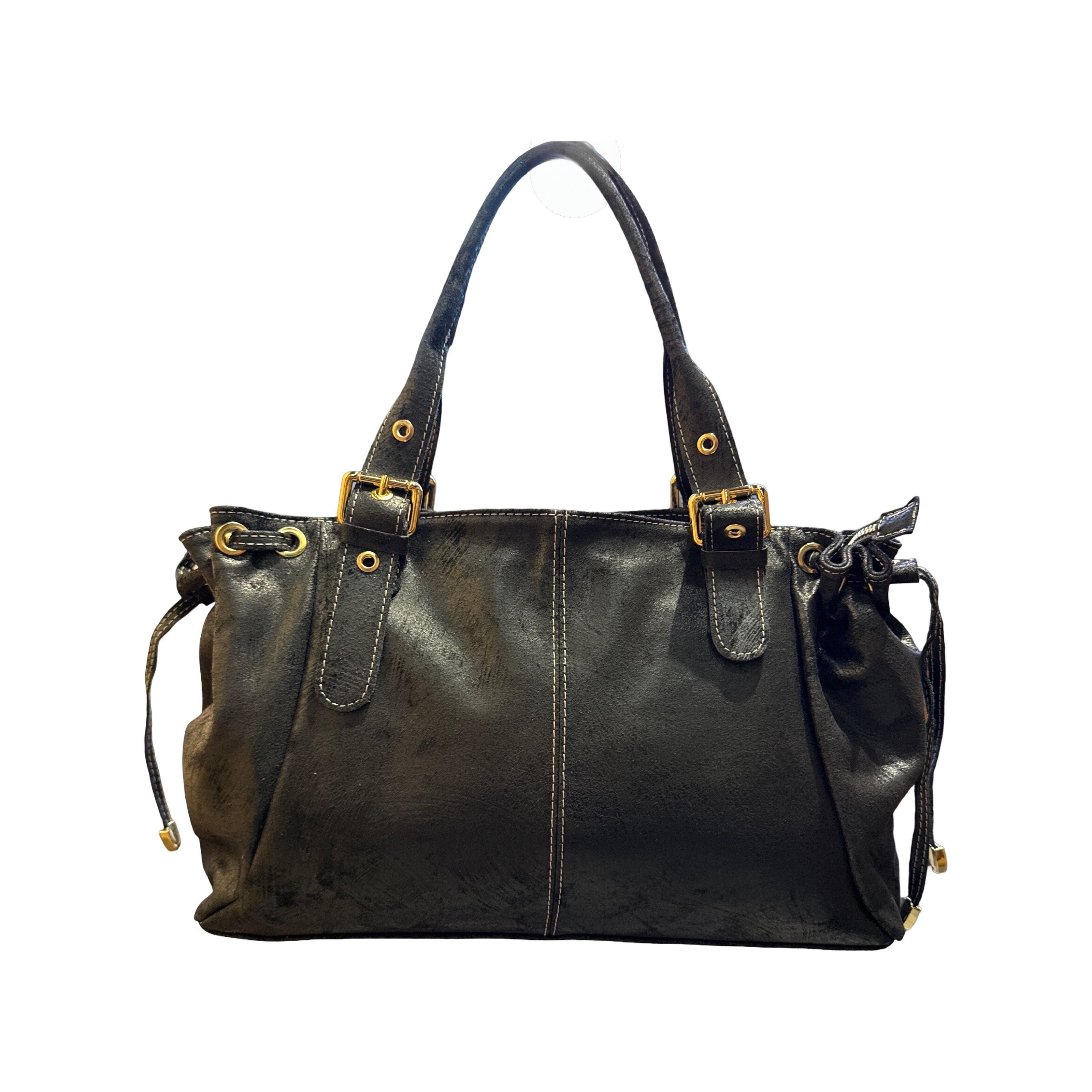 BORSA GRANDE IN PELLE SPAZZOLATA "LACE"