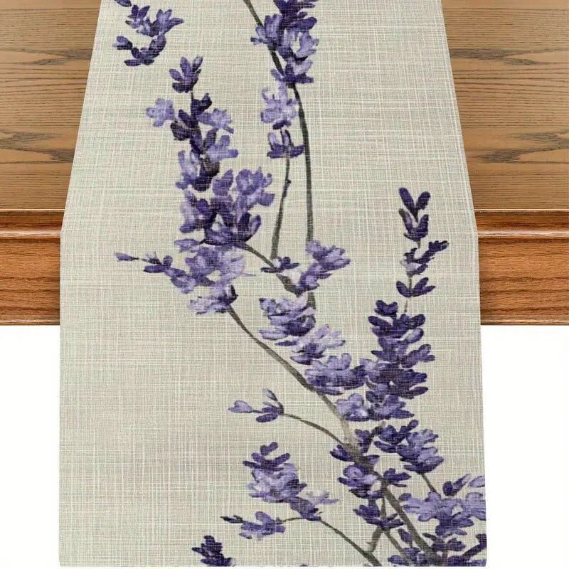Runner da tavolo viola lavanda - Elegante decorazione da pranzo e da cucina in poliestere