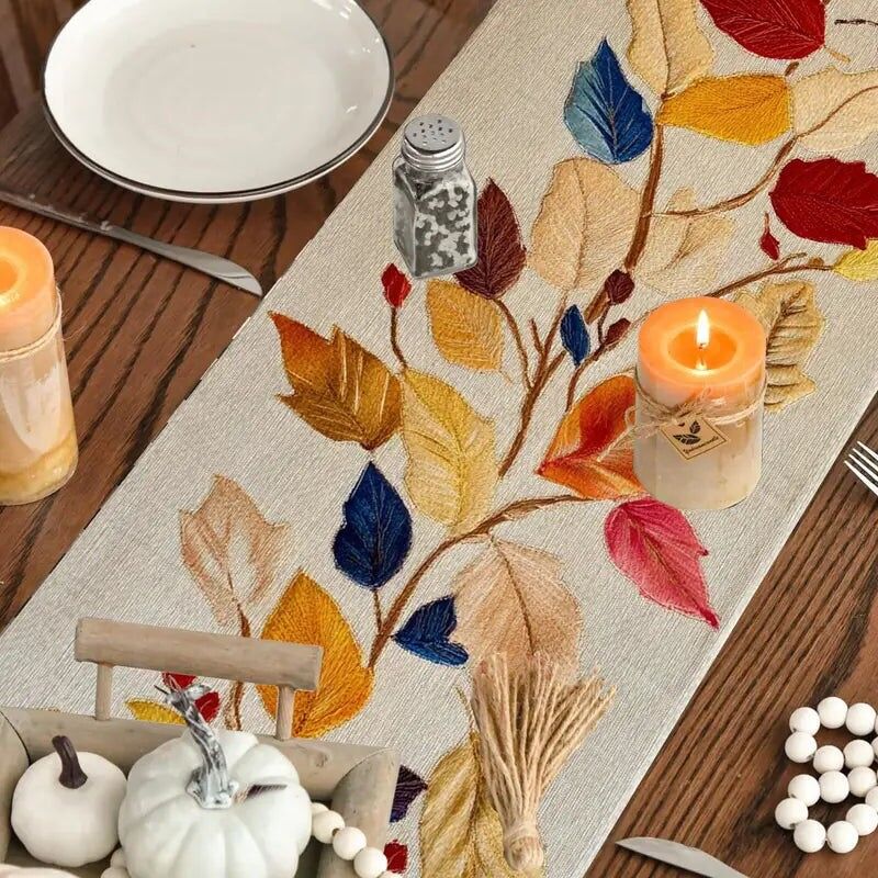 Runner da tavolo con foglie autunnali - Decorazioni autunnali colorate per la sala da pranzo e il tavolo da caffè