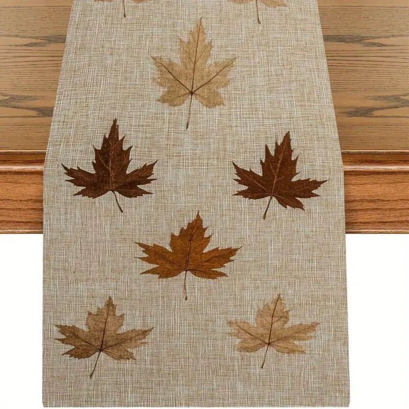 Runner da tavolo con foglia d'acero autunnale - Decorazione rustica per il Ringraziamento autunnale