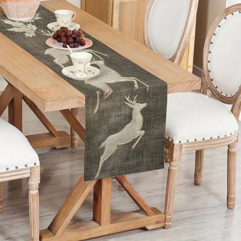 Runner da tavolo con cervo - Decorazione moderna per tavolo da pranzo in poliestere