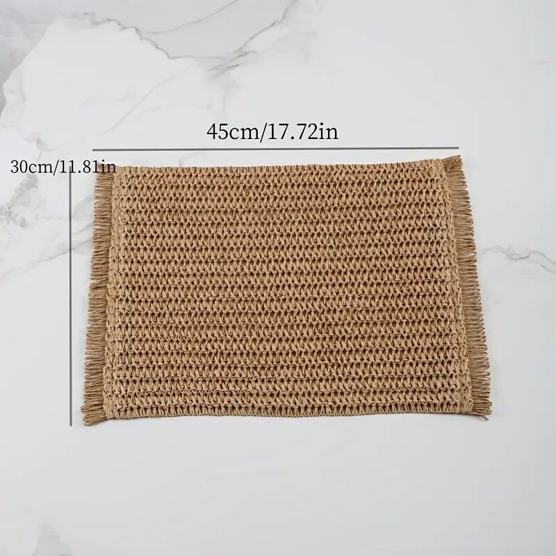 Lot de 4 sets de table rectangulaires en lin résistants à la chaleur