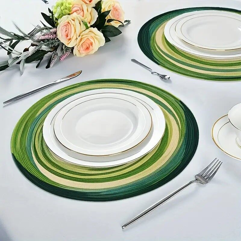 Set di 4 tovagliette rotonde - Design moderno a spirale, facili da pulire