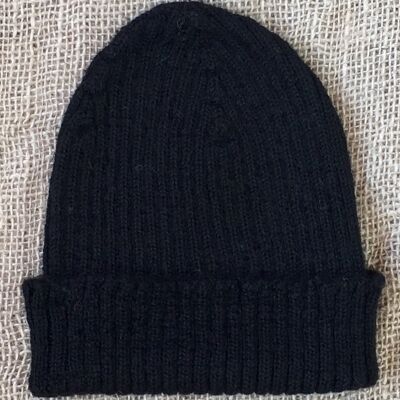 Ribbed Beanie – Black