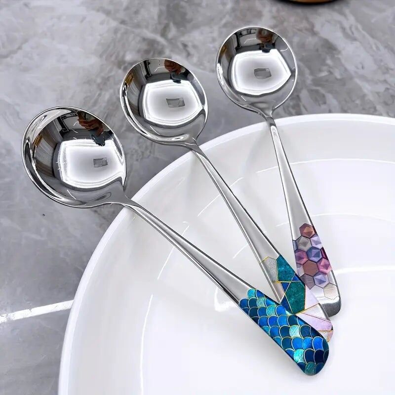 Set di posate colorate in acciaio inossidabile - Cucchiai e forchette - Stoviglie